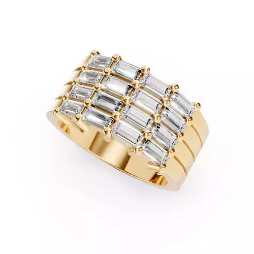 Baguette Pave Ring