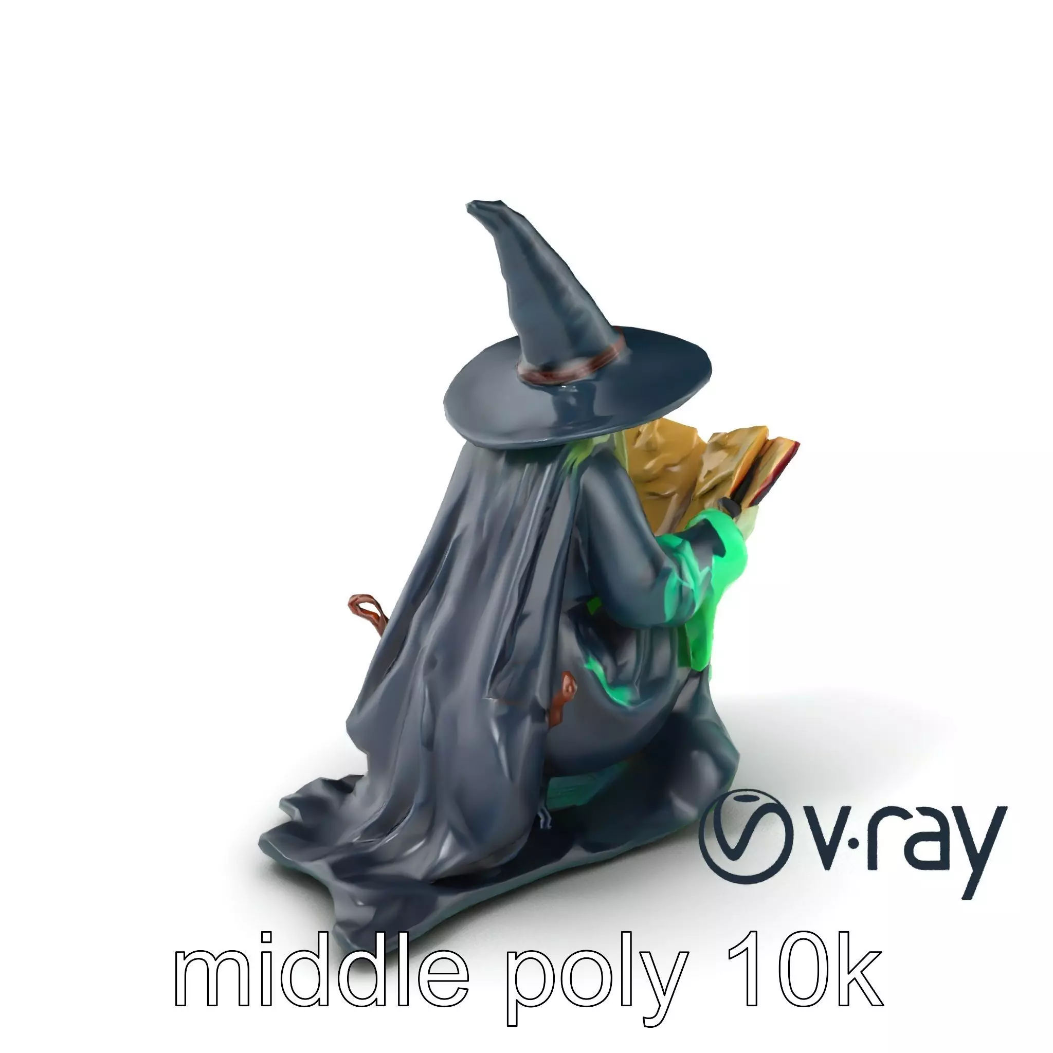 Witch and Cauldron Mystical Character model pack Low-poly 3D model_0