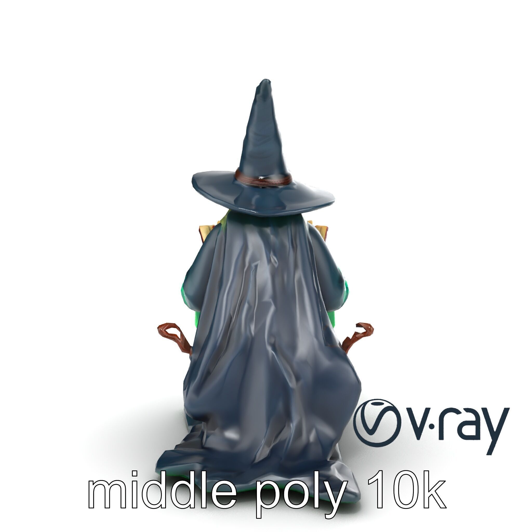 Witch and Cauldron Mystical Character model pack Low-poly 3D model_12