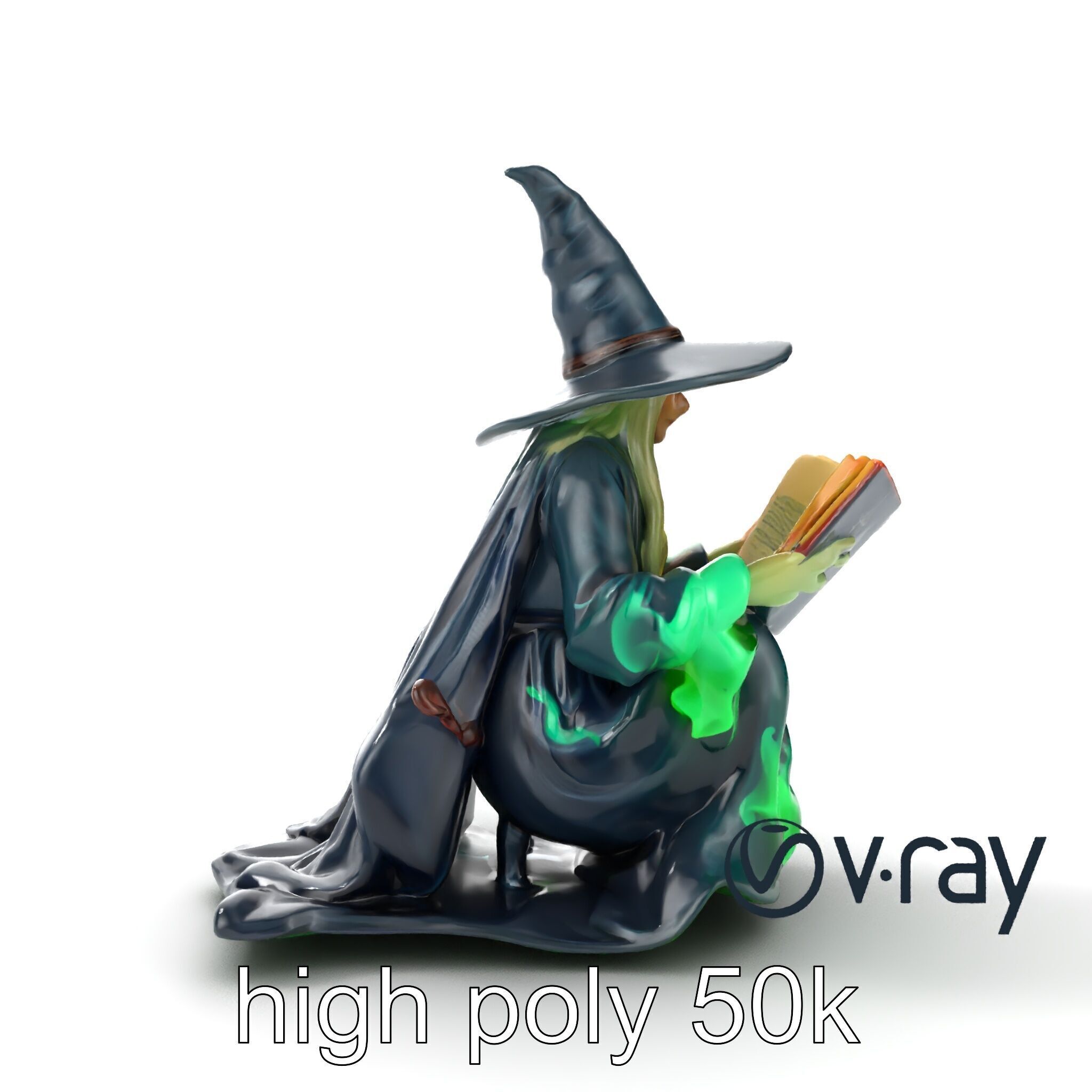 Witch and Cauldron Mystical Character model pack Low-poly 3D model_16