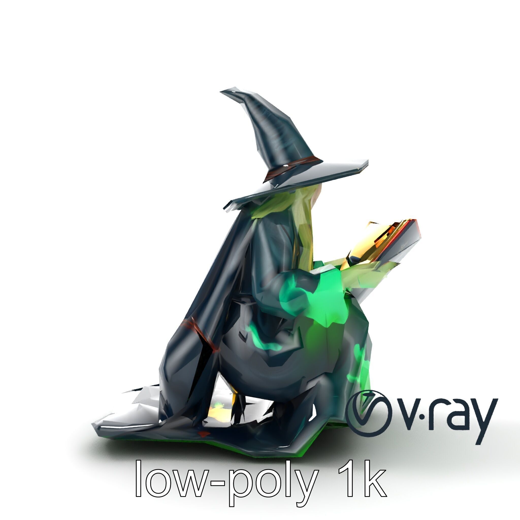 Witch and Cauldron Mystical Character model pack Low-poly 3D model_20