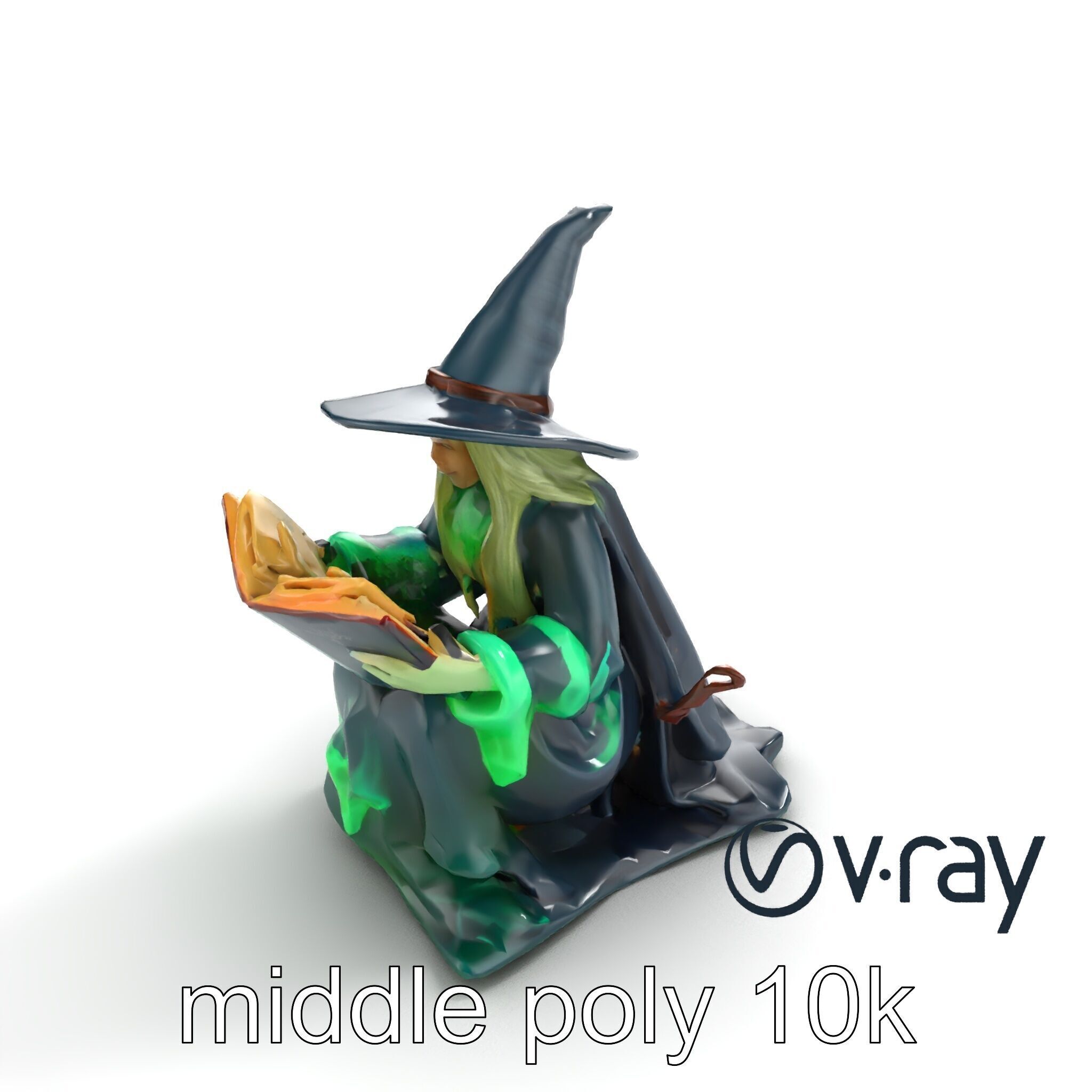 Witch and Cauldron Mystical Character model pack Low-poly 3D model_4