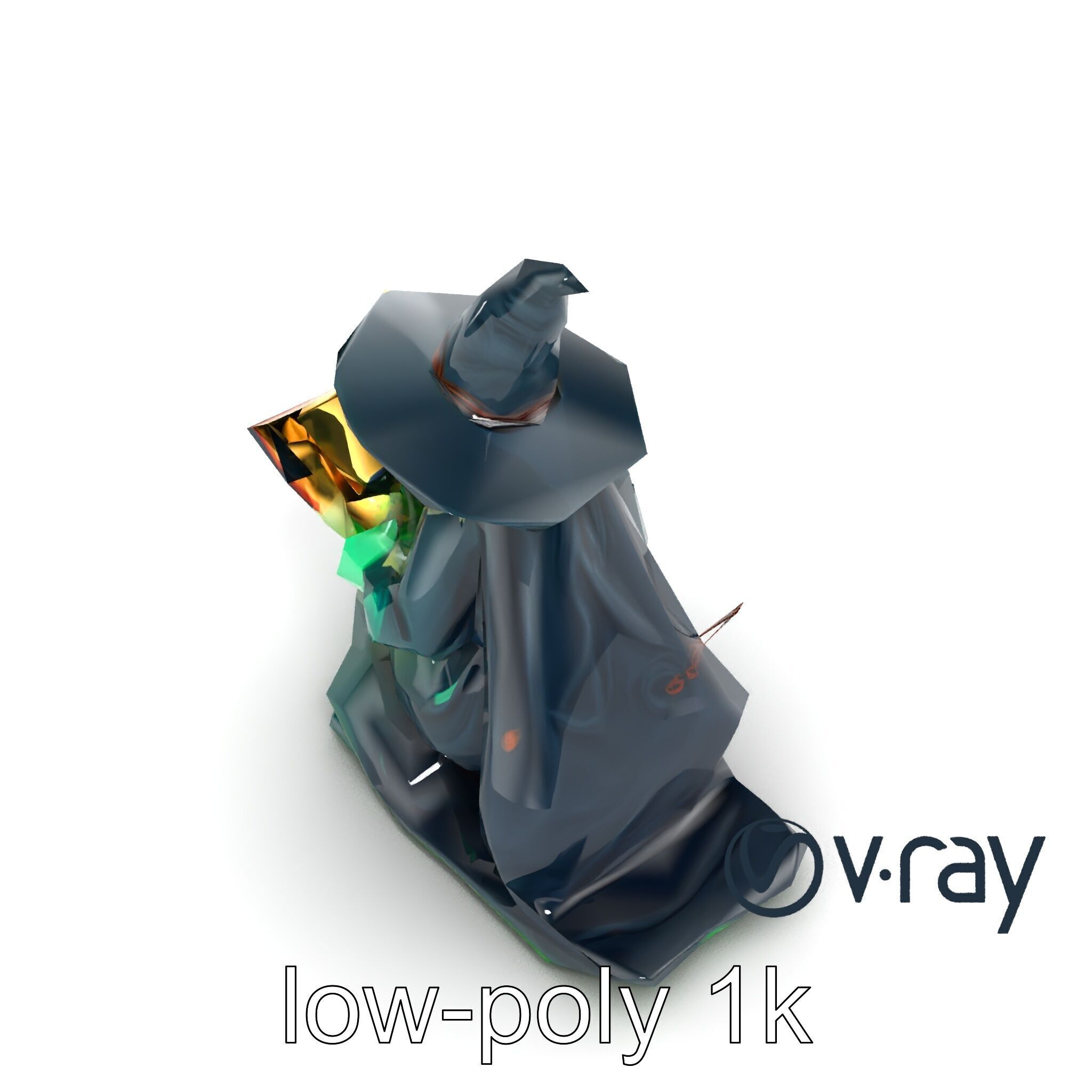Witch and Cauldron Mystical Character model pack Low-poly 3D model_8