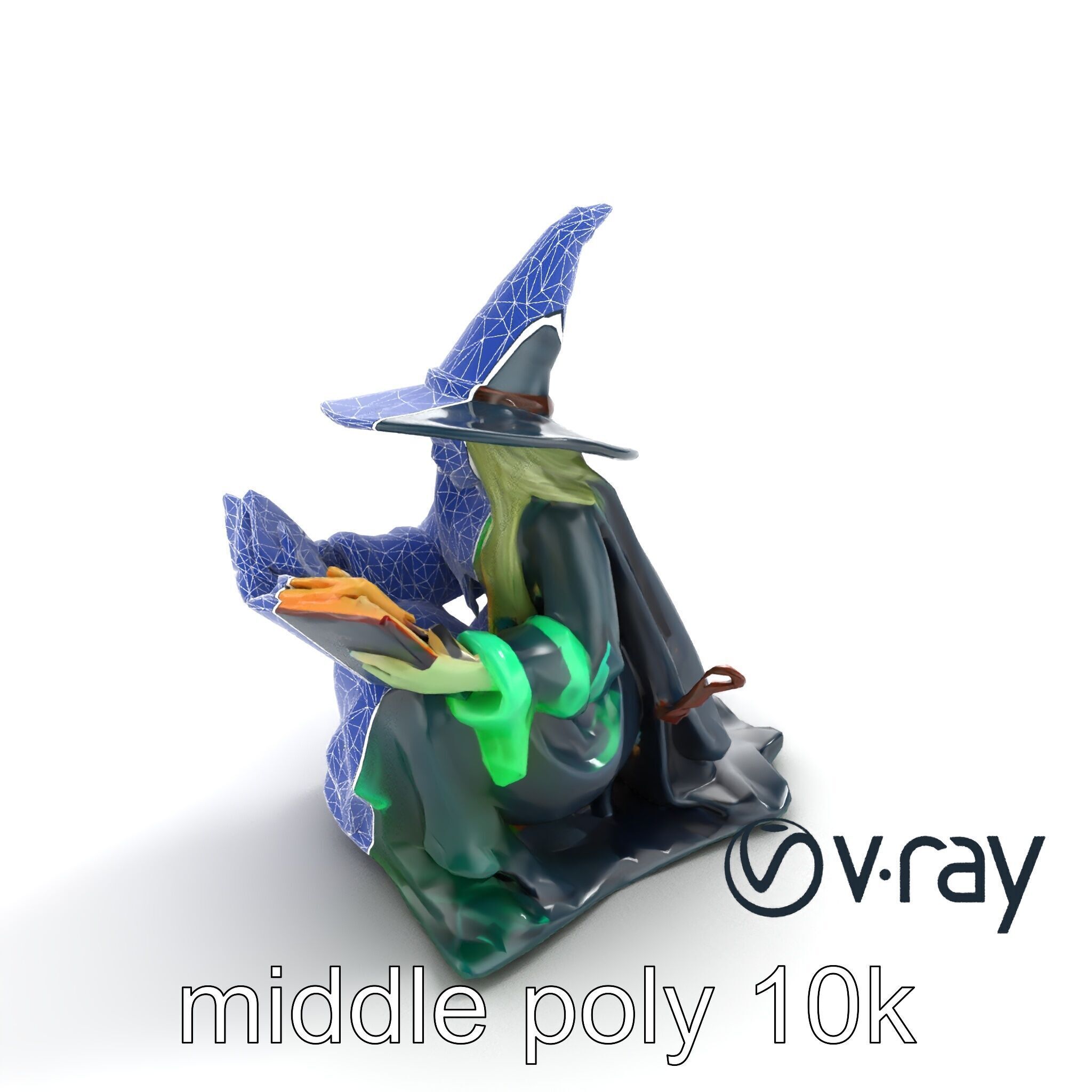 Witch and Cauldron Mystical Character model pack Low-poly 3D model_26