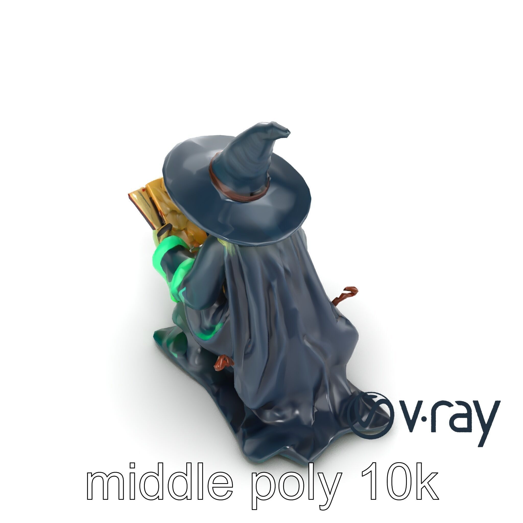 Witch and Cauldron Mystical Character model pack Low-poly 3D model_7