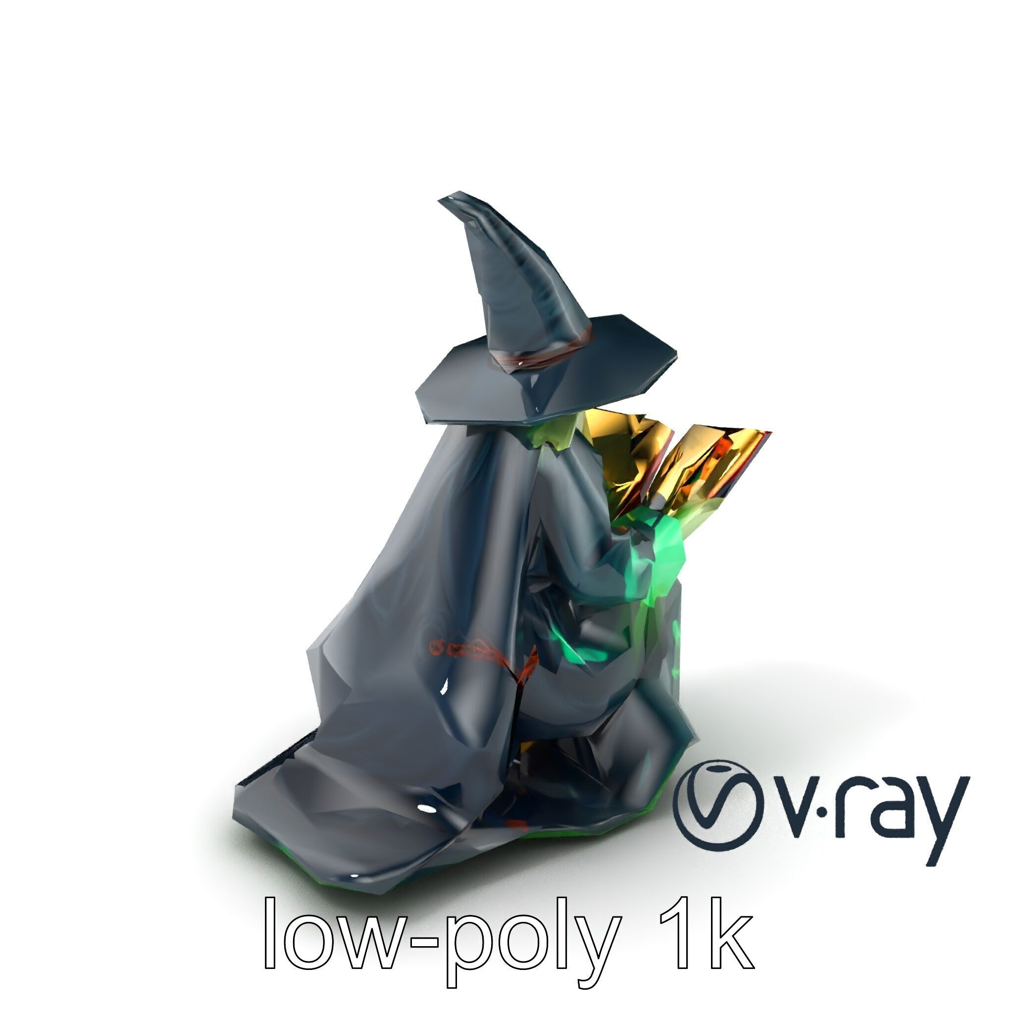 Witch and Cauldron Mystical Character model pack Low-poly 3D model_2