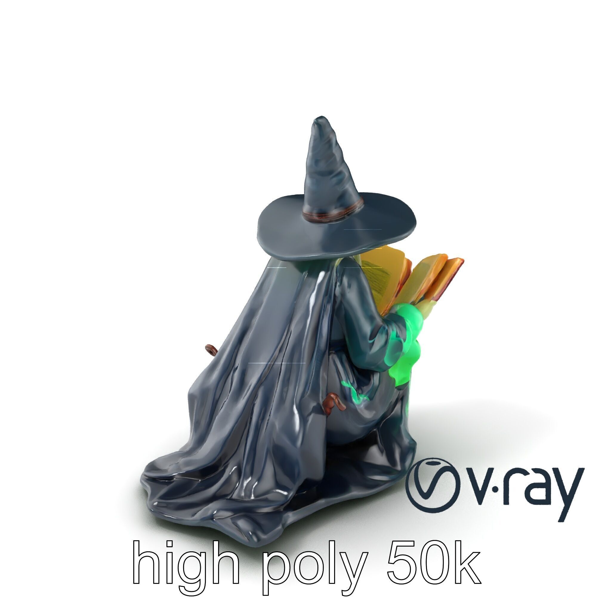 Witch and Cauldron Mystical Character model pack Low-poly 3D model_6