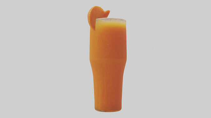 Carrot ginger juice model Low-poly 3D model 2