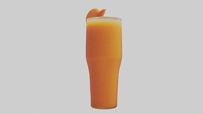 Carrot ginger juice model Low-poly 3D model 3