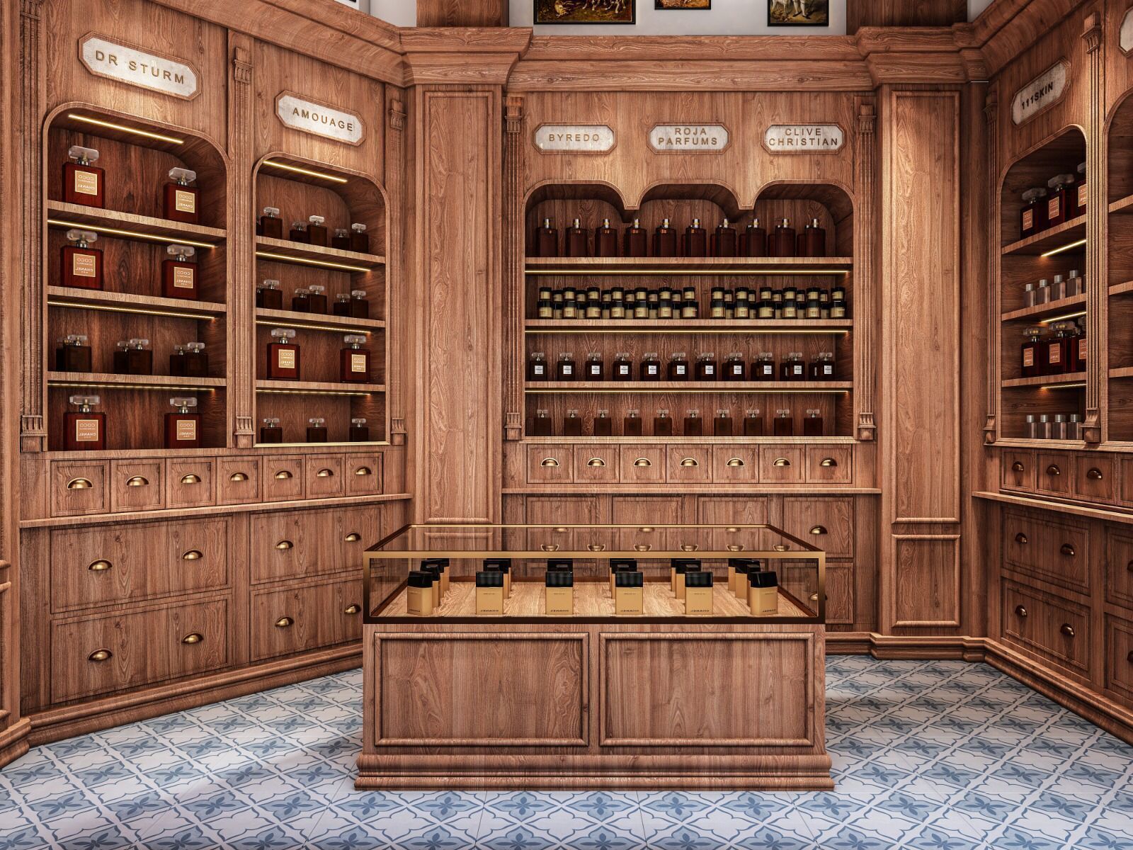 Perfume -  Chocolate Store interior design 3Ds Max Vray  3D model_2