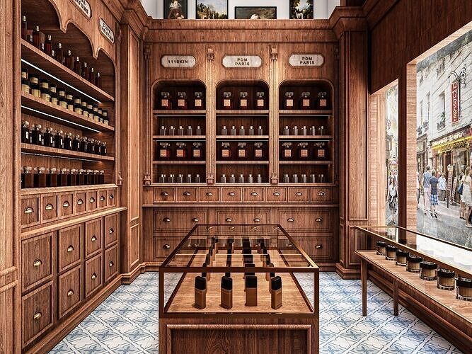 Perfume -  Chocolate Store interior design 3Ds Max Vray  3D model