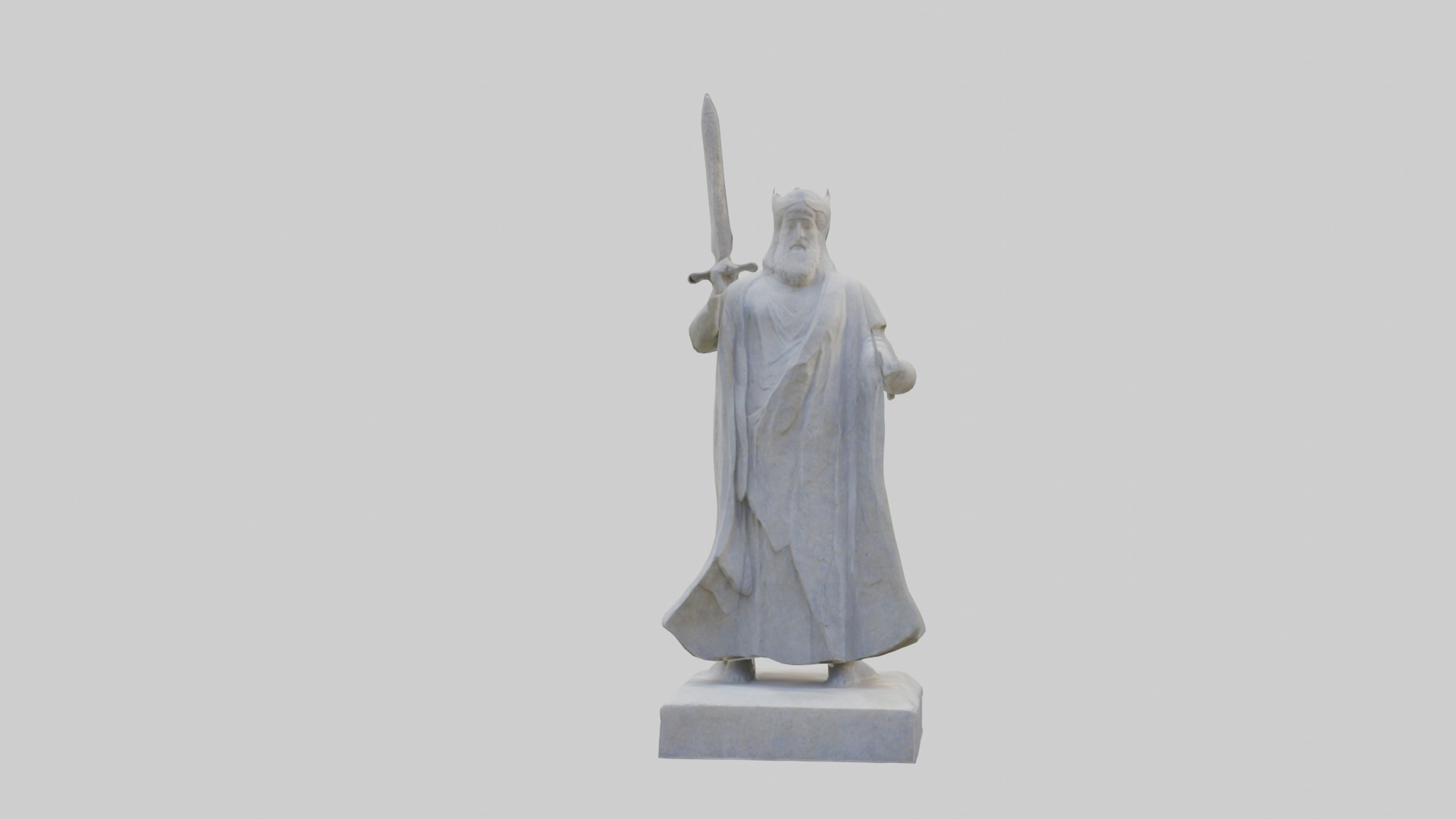 Carved stone statue model Low-poly 3D model_15