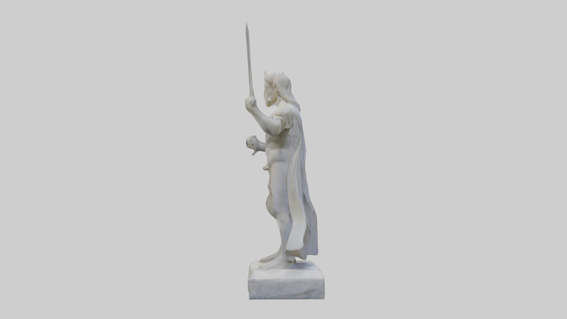 Carved stone statue model Low-poly 3D model_23