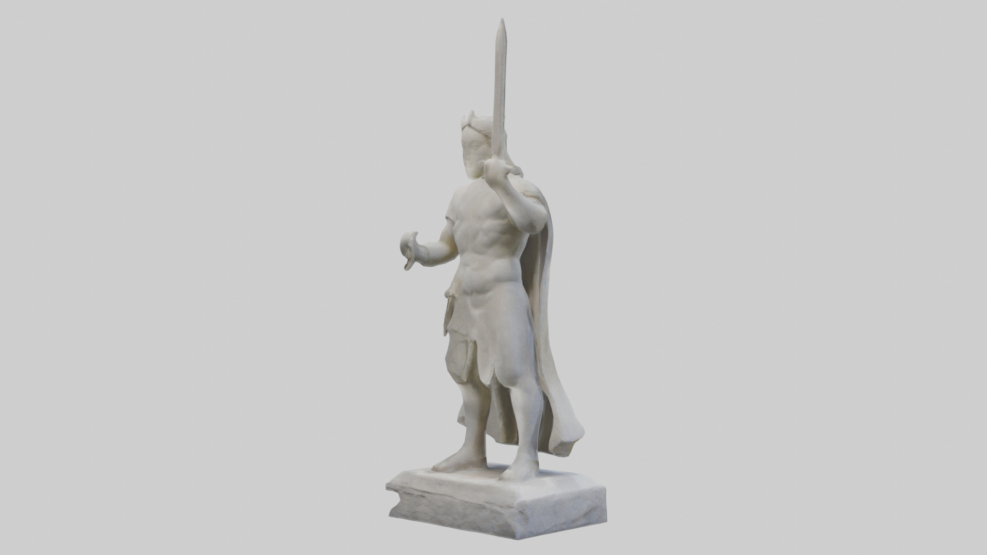 Carved stone statue model Low-poly 3D model_2