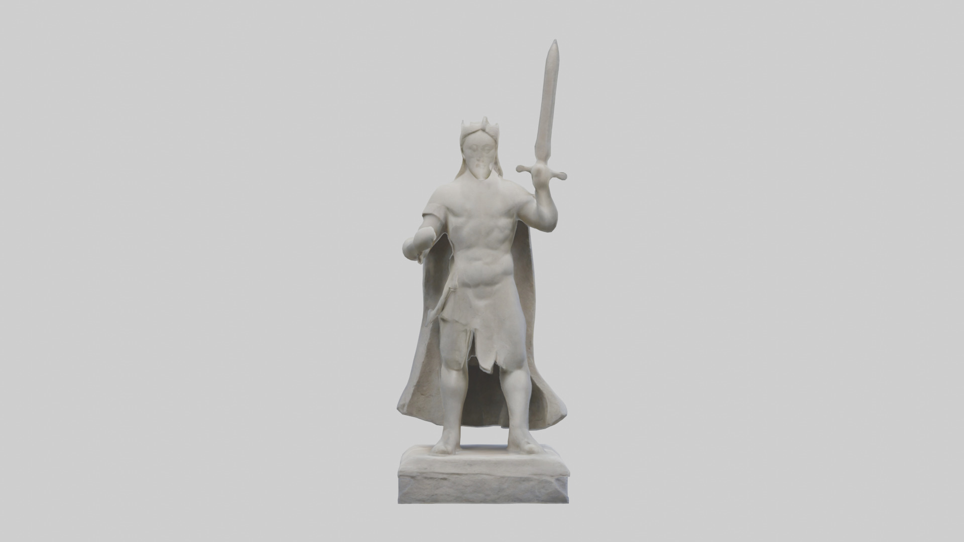 Carved stone statue model Low-poly 3D model_1