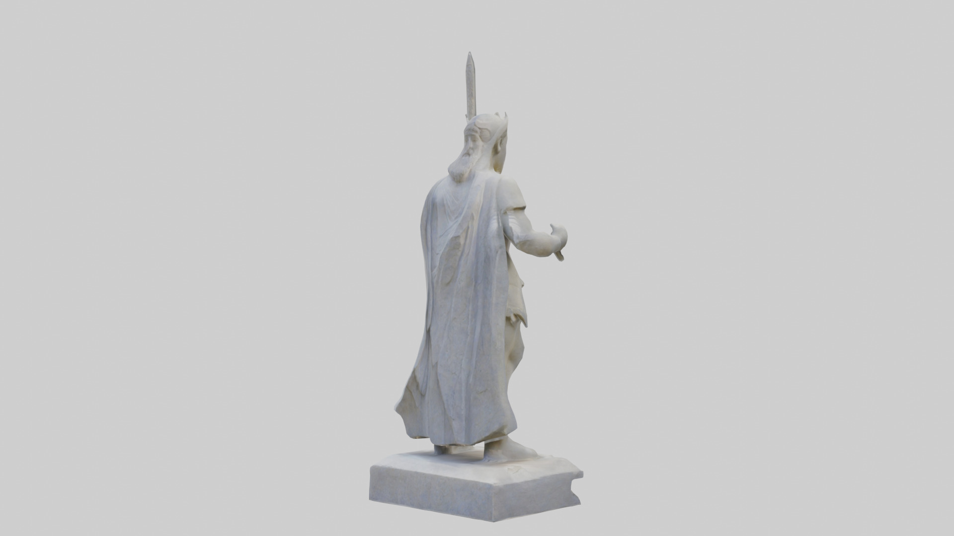Carved stone statue model Low-poly 3D model_11