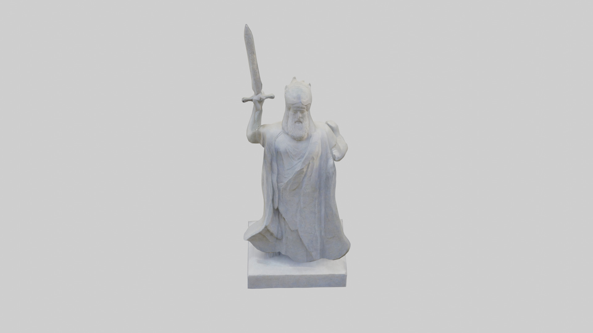 Carved stone statue model Low-poly 3D model_26