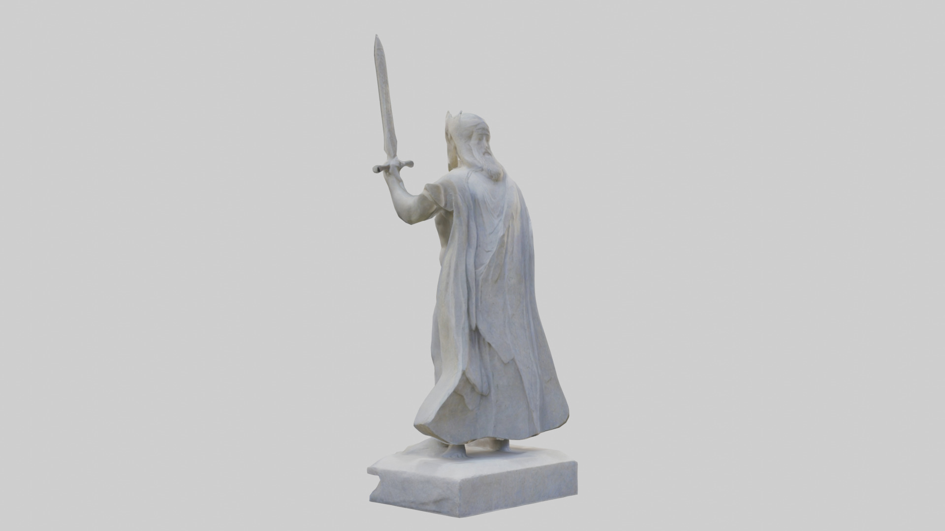 Carved stone statue model Low-poly 3D model_7