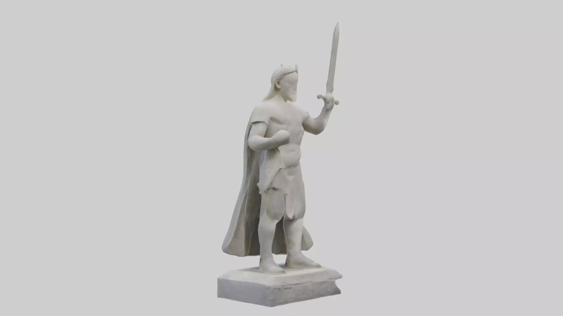 Carved stone statue model Low-poly 3D model_0