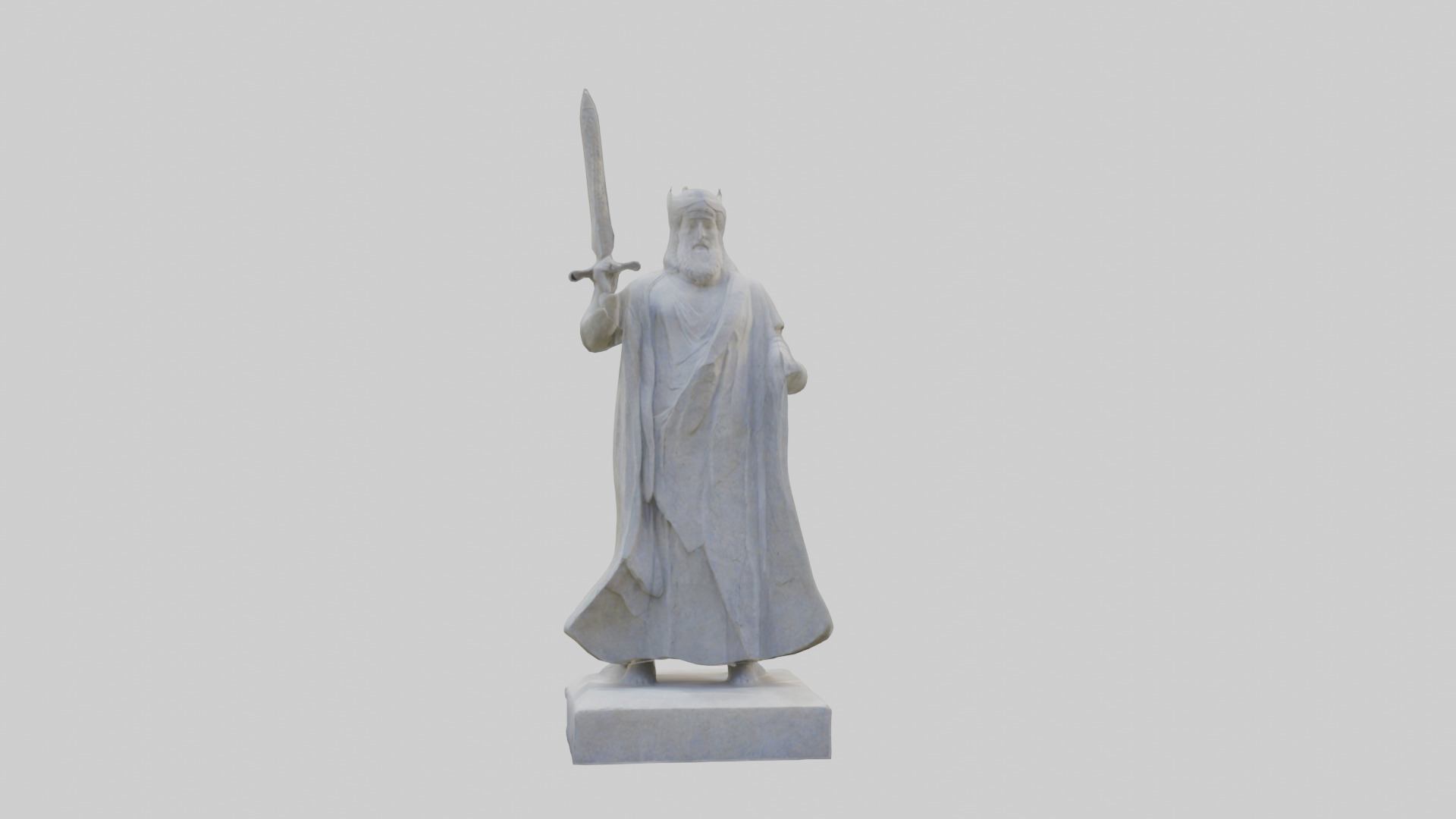 Carved stone statue model Low-poly 3D model_17