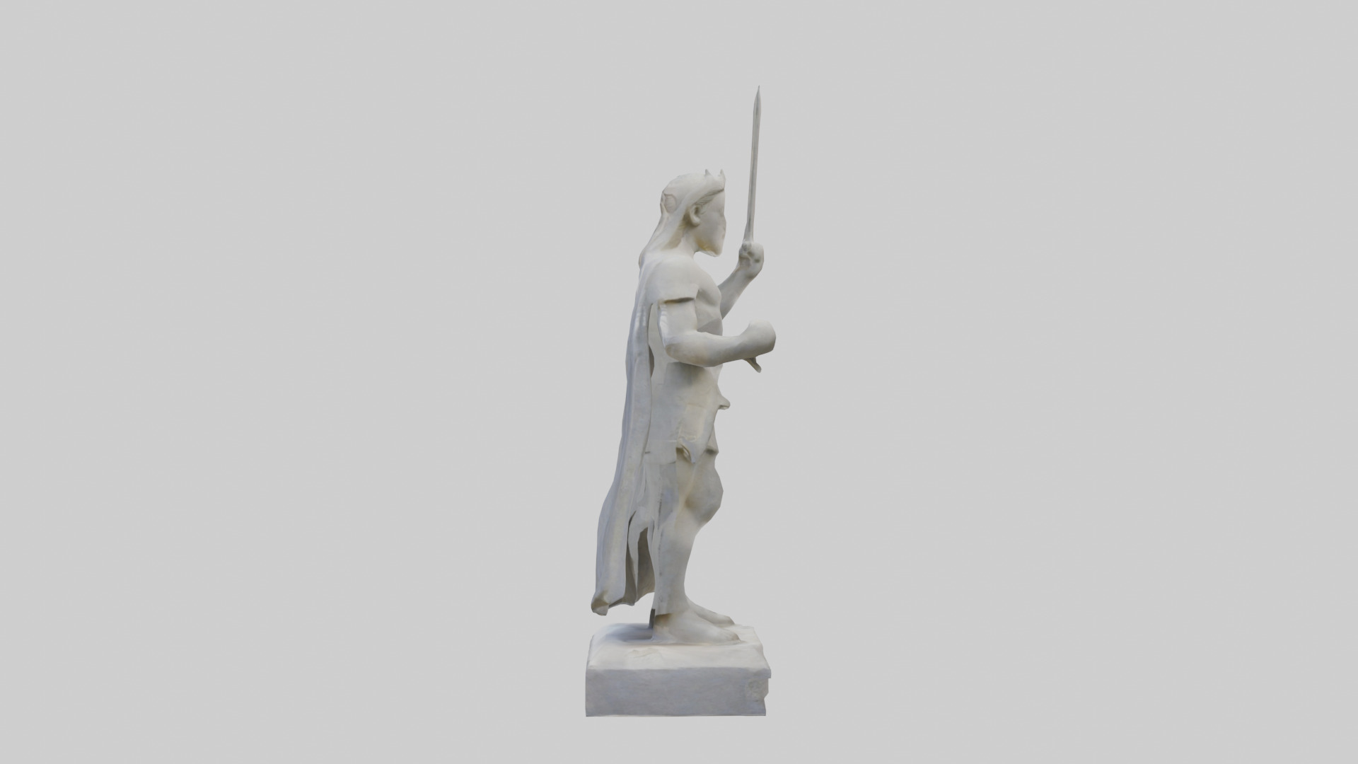 Carved stone statue model Low-poly 3D model_22