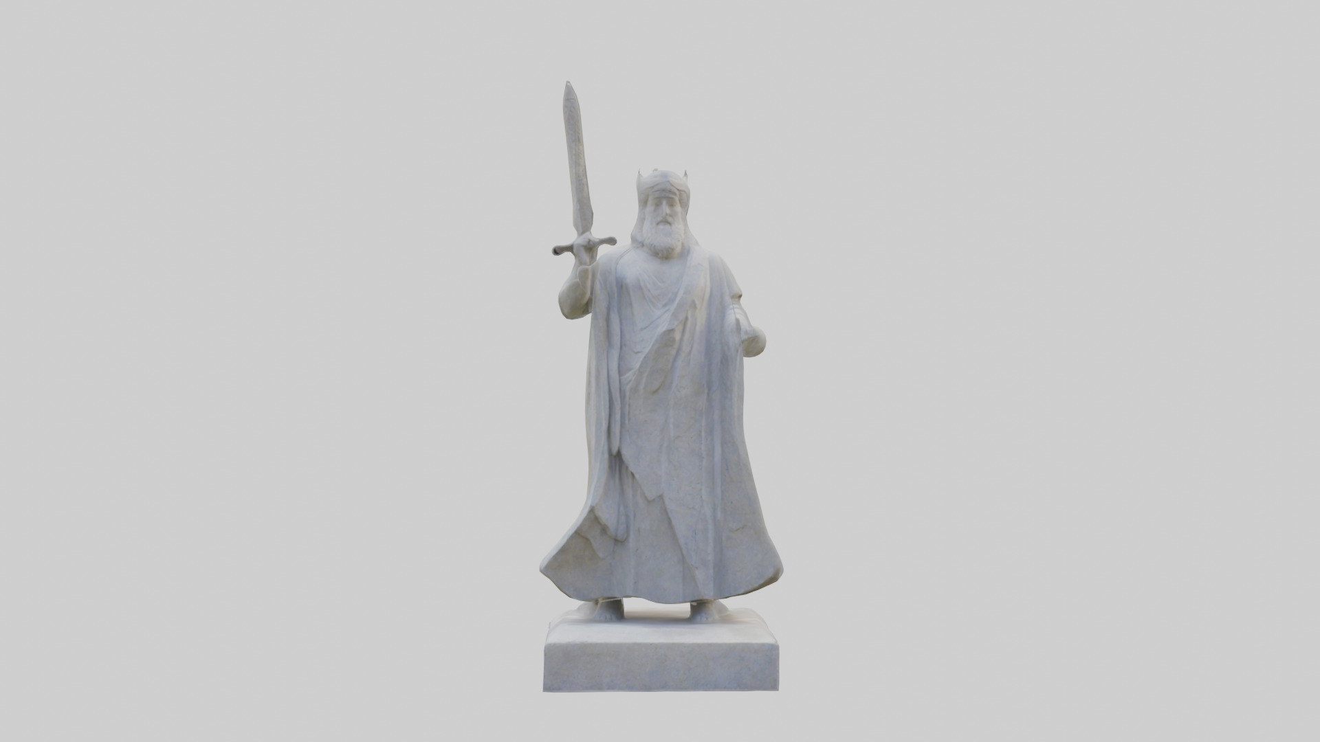 Carved stone statue model Low-poly 3D model_10