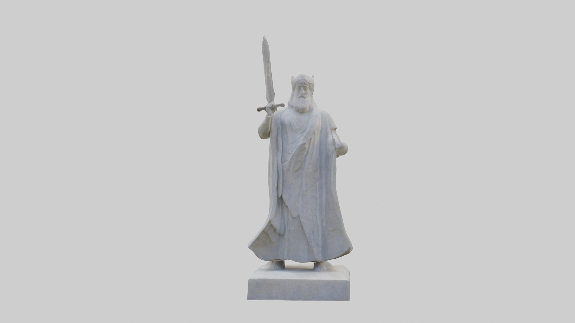 Carved stone statue model Low-poly 3D model_12