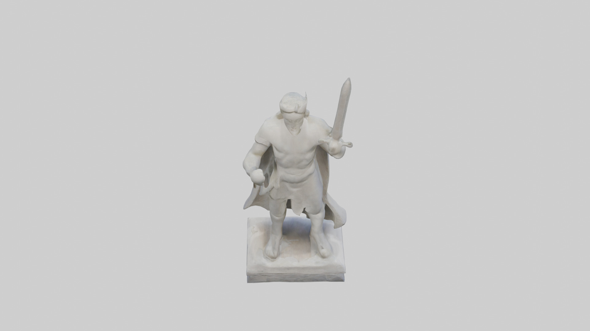 Carved stone statue model Low-poly 3D model_25