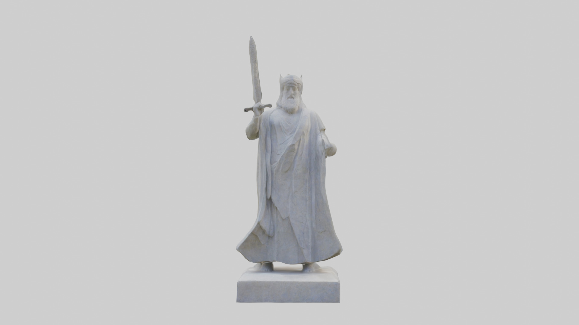 Carved stone statue model Low-poly 3D model_14