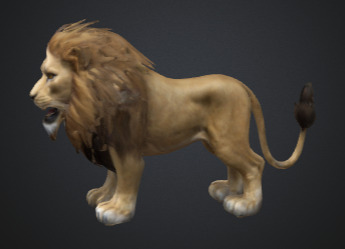 Majestic Game Ready Lion 3D Model Realistic And Rigged 3D model_1
