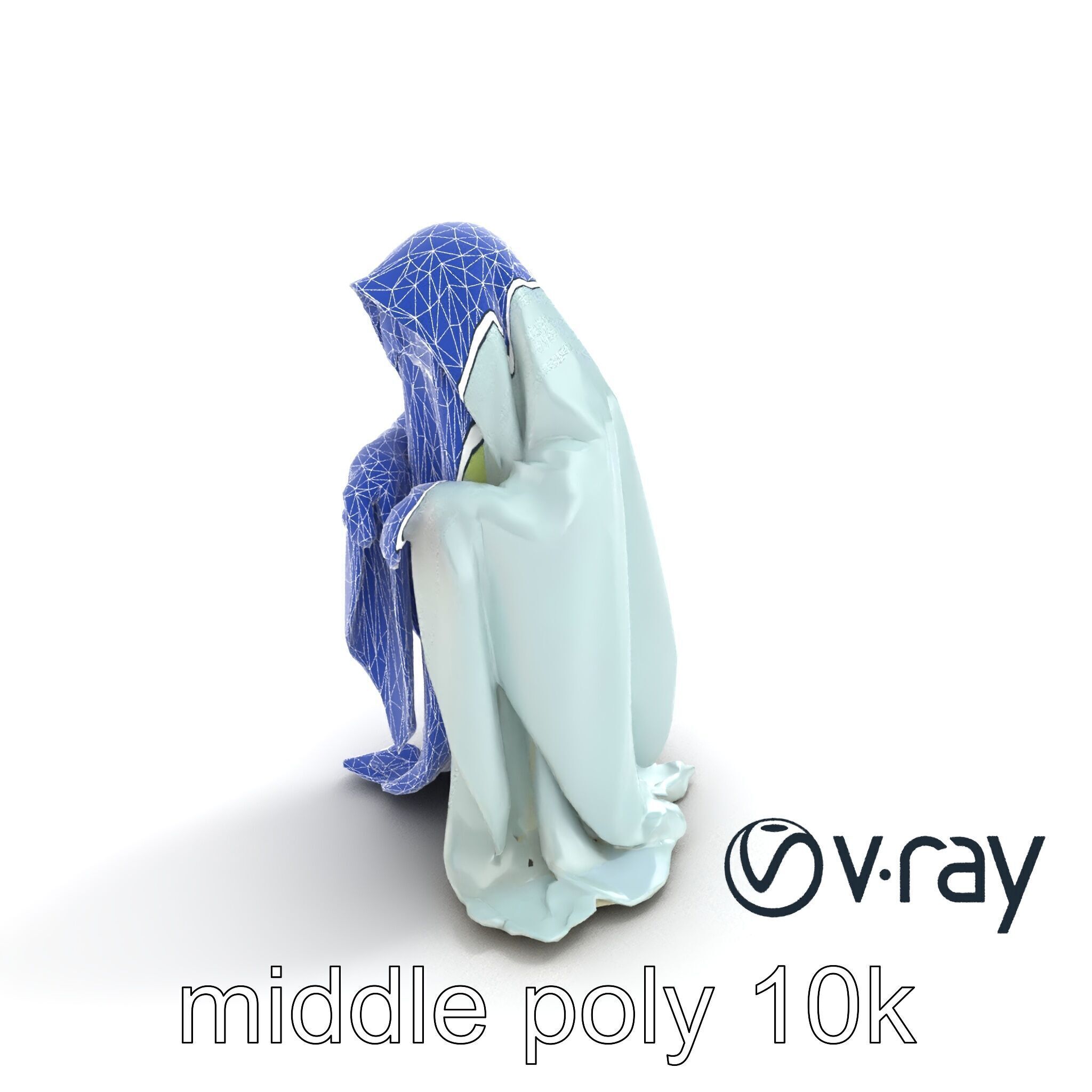 Ethereal Ghost with Flowing Sheet model pack Low-poly 3D model_11