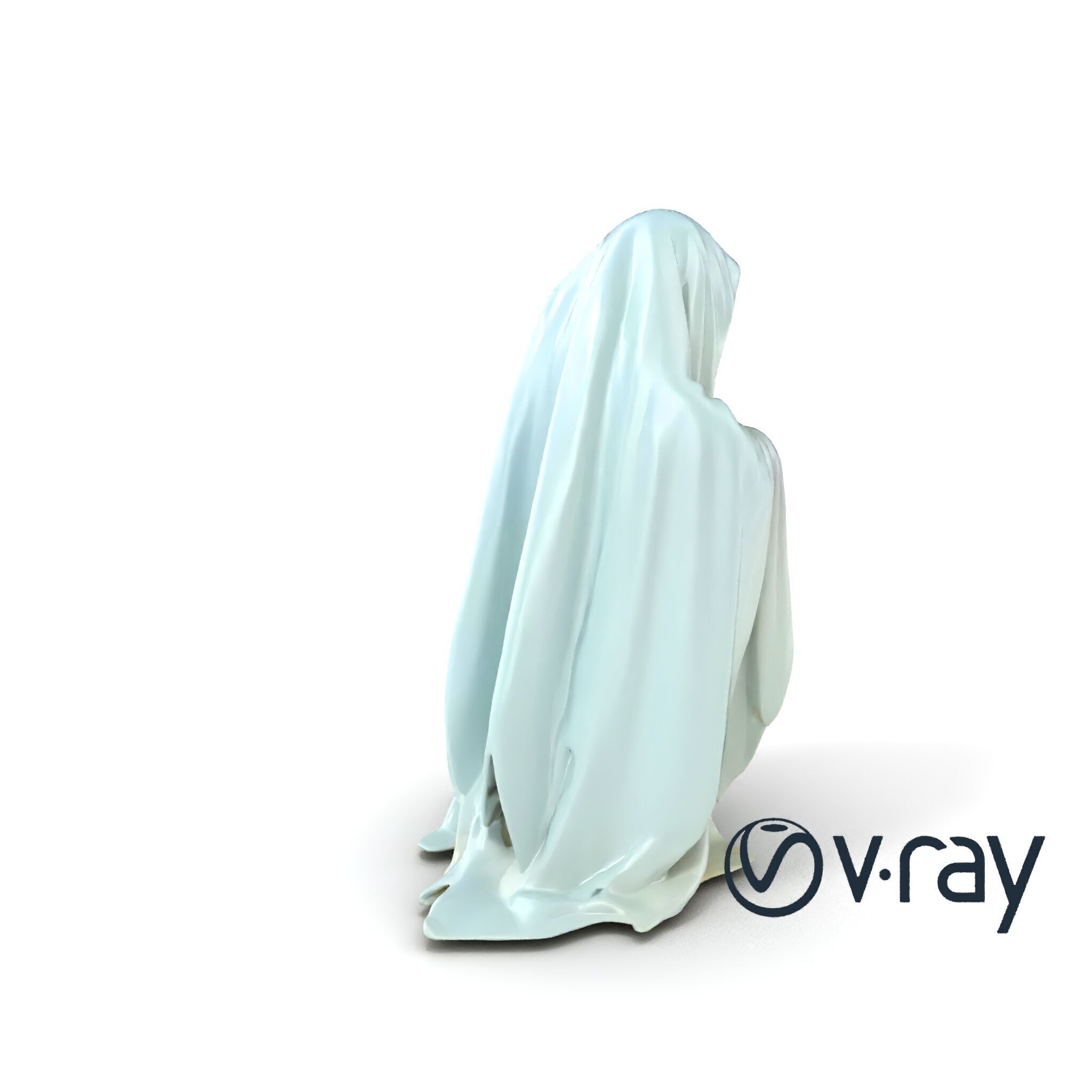 Ethereal Ghost with Flowing Sheet model pack Low-poly 3D model_6