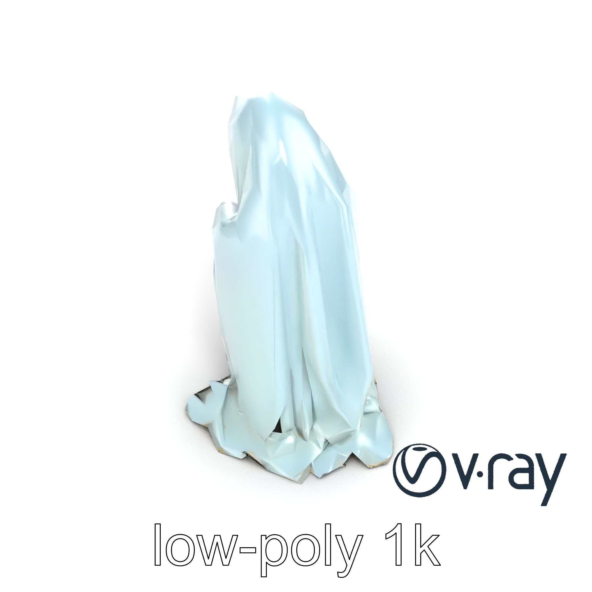 Ethereal Ghost with Flowing Sheet model pack Low-poly 3D model_8