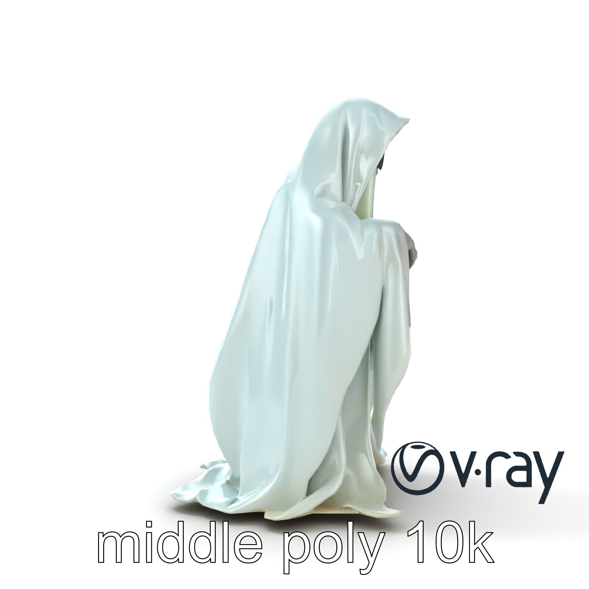 Ethereal Ghost with Flowing Sheet model pack Low-poly 3D model_18