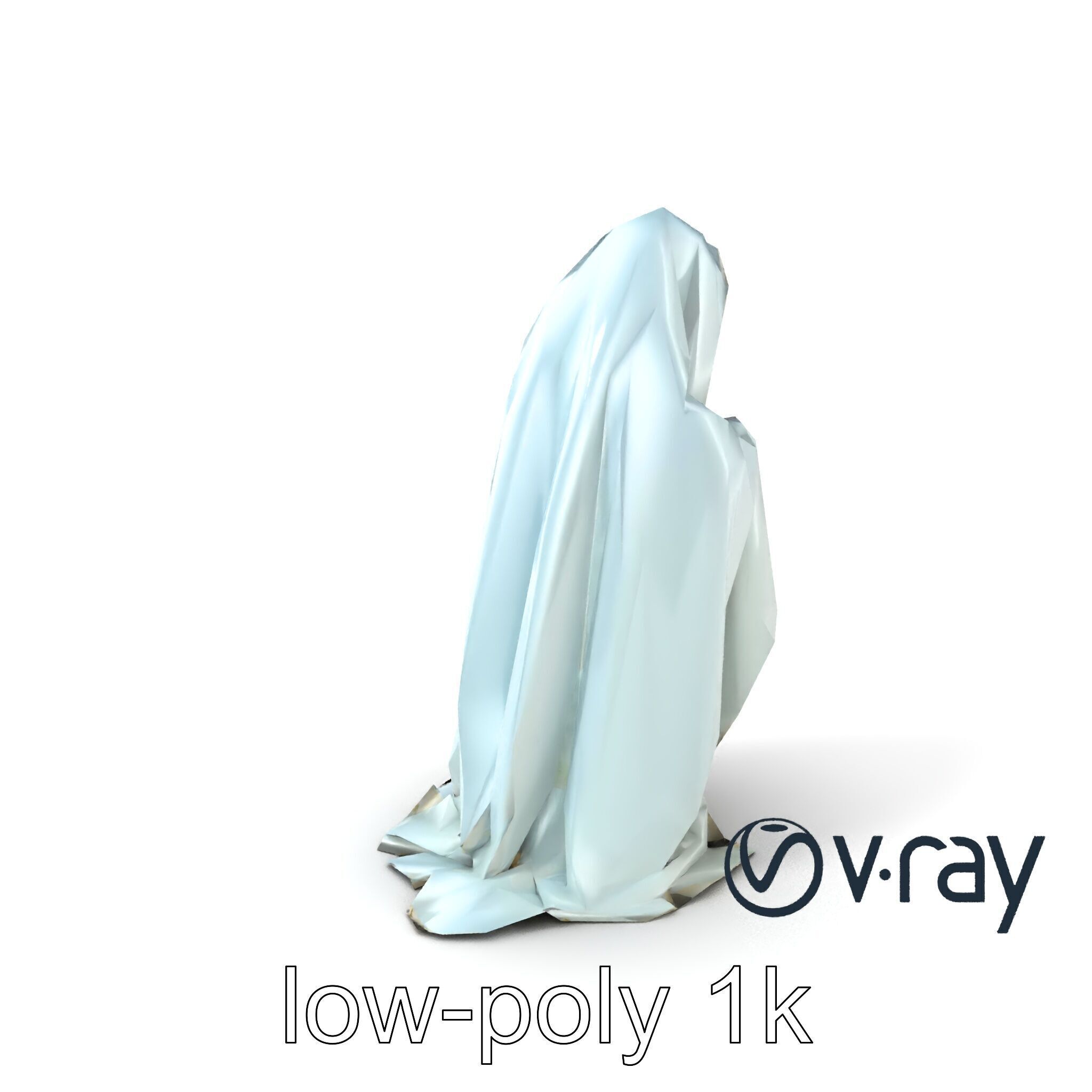 Ethereal Ghost with Flowing Sheet model pack Low-poly 3D model_2