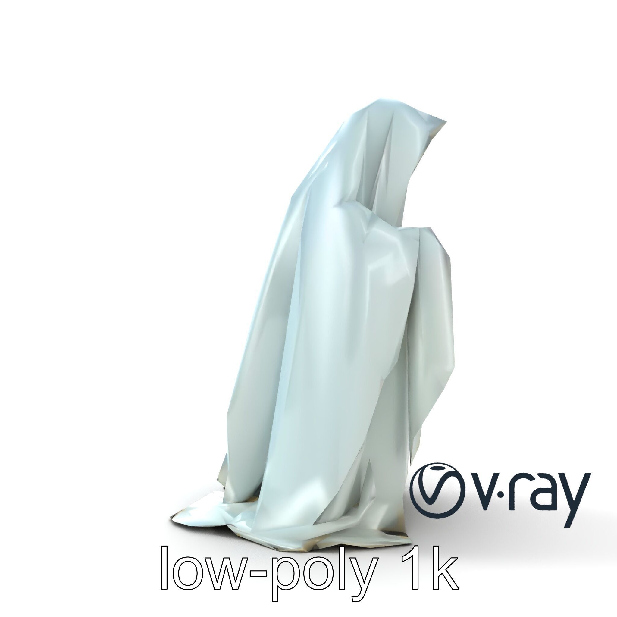 Ethereal Ghost with Flowing Sheet model pack Low-poly 3D model_20