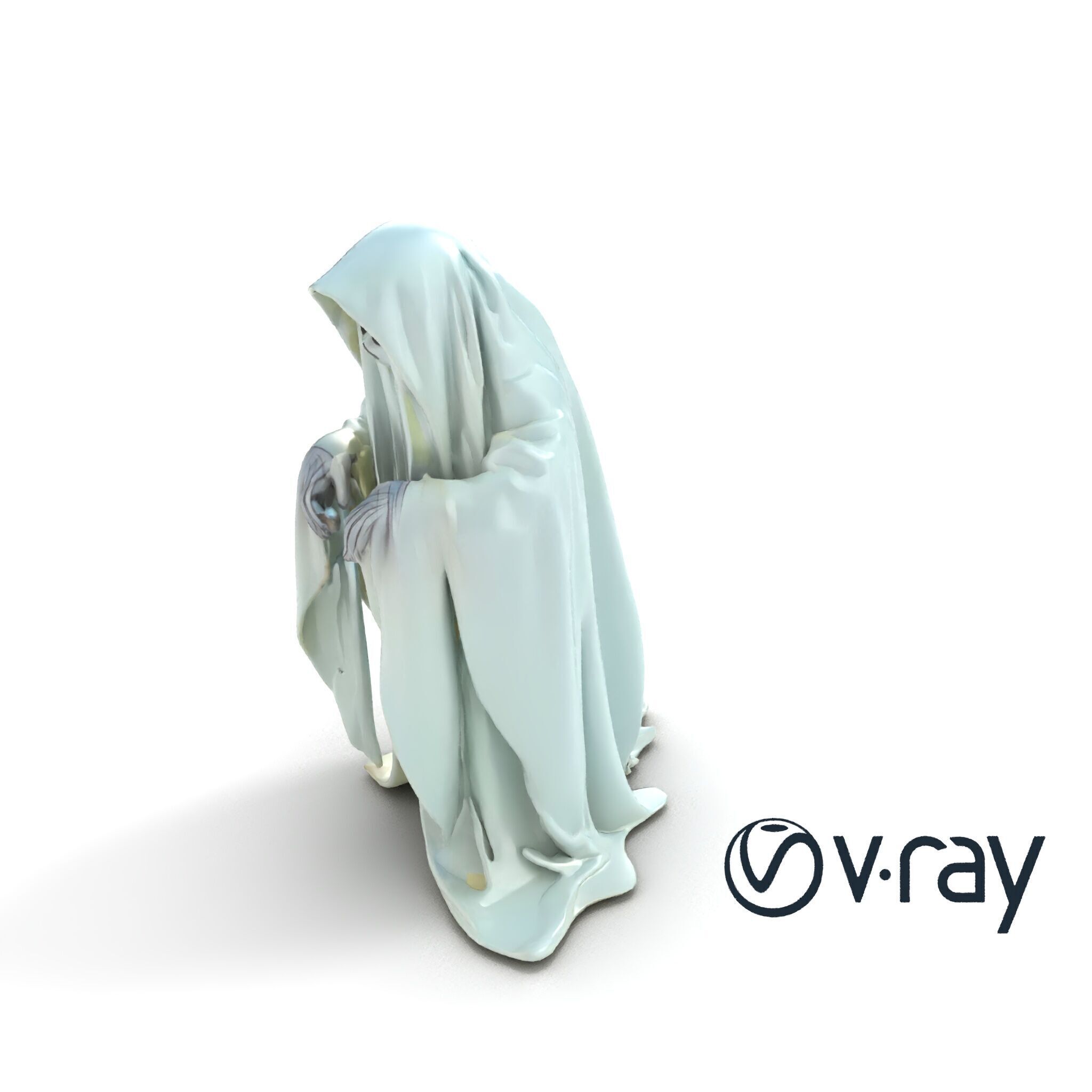 Ethereal Ghost with Flowing Sheet model pack Low-poly 3D model_10