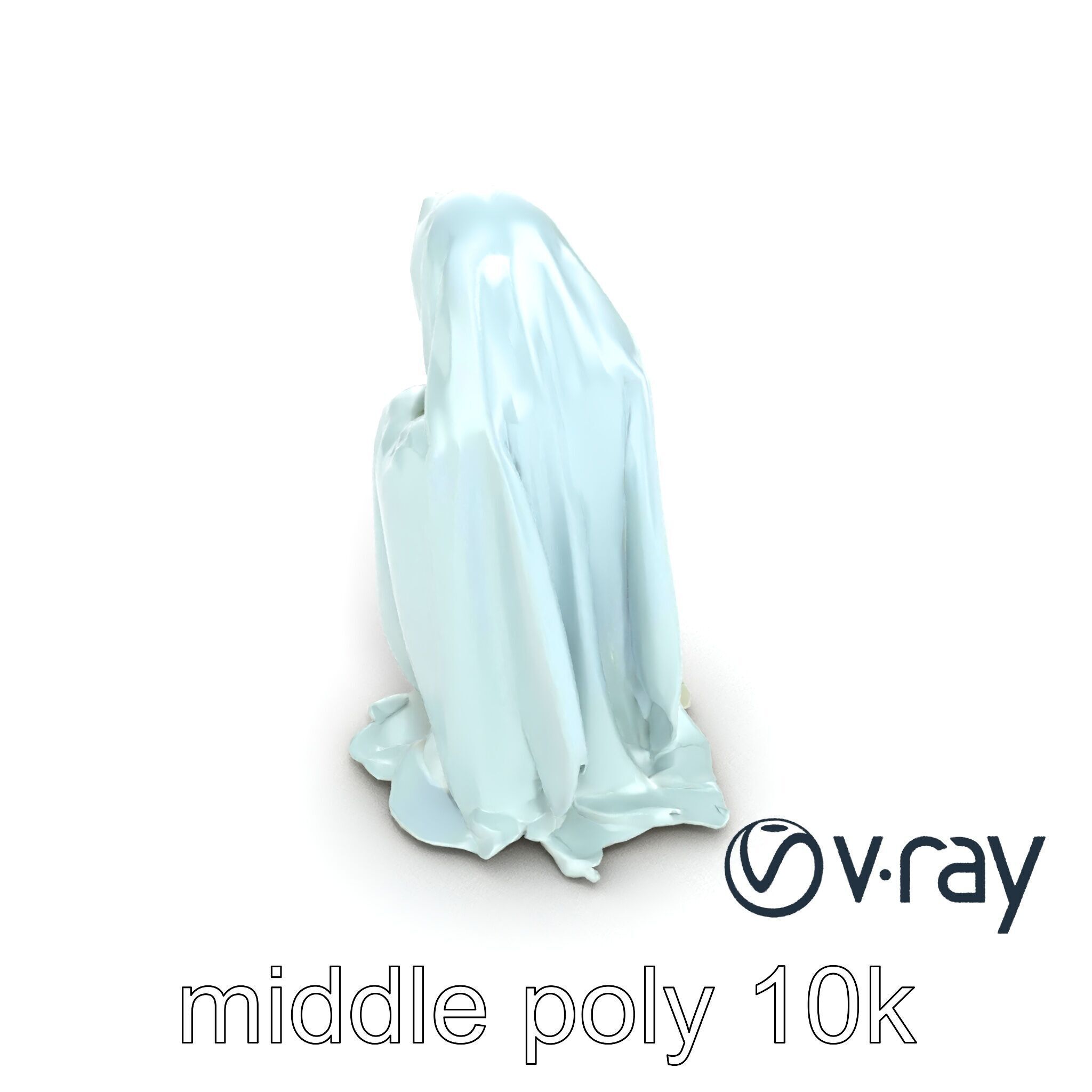 Ethereal Ghost with Flowing Sheet model pack Low-poly 3D model_7