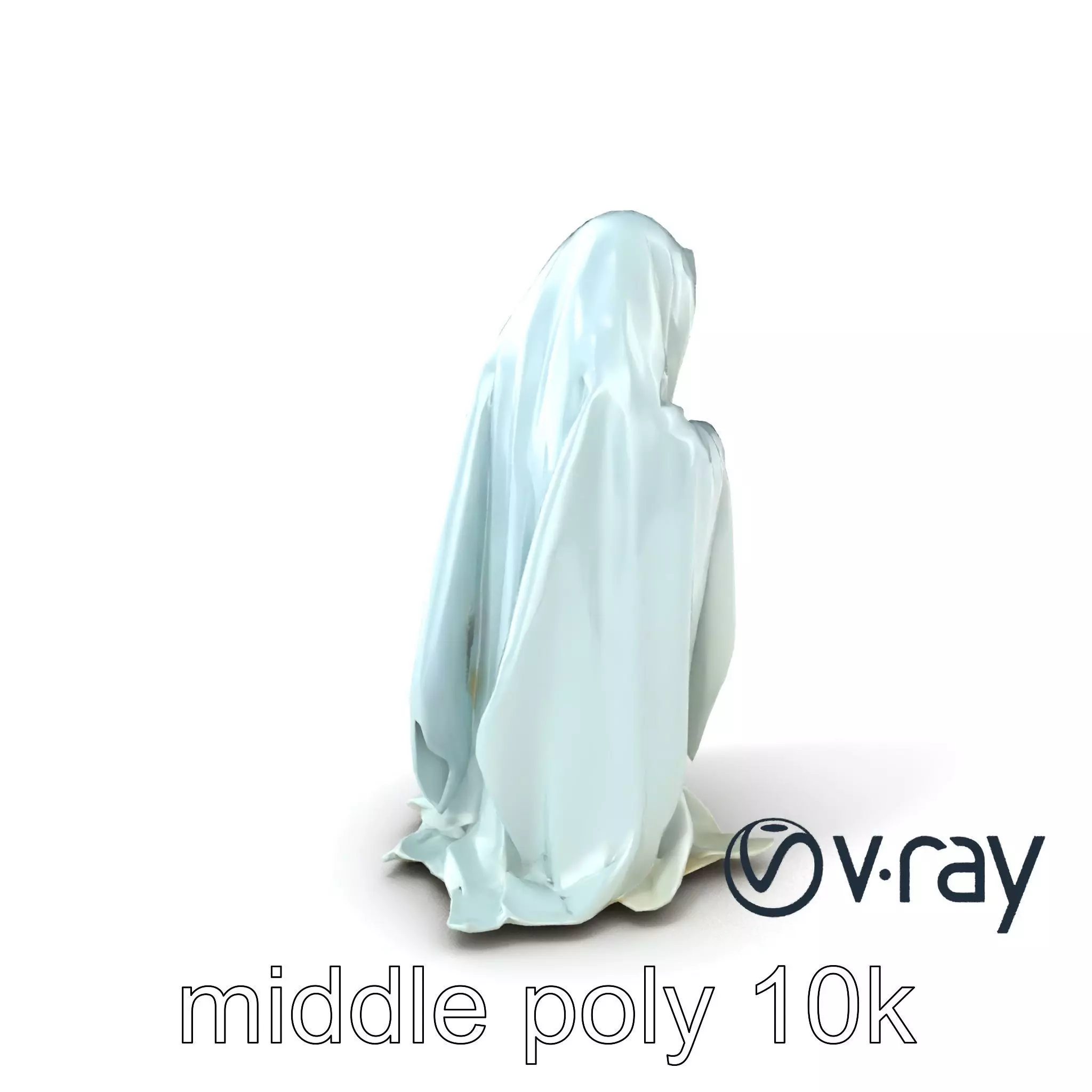 Ethereal Ghost with Flowing Sheet model pack Low-poly 3D model_0
