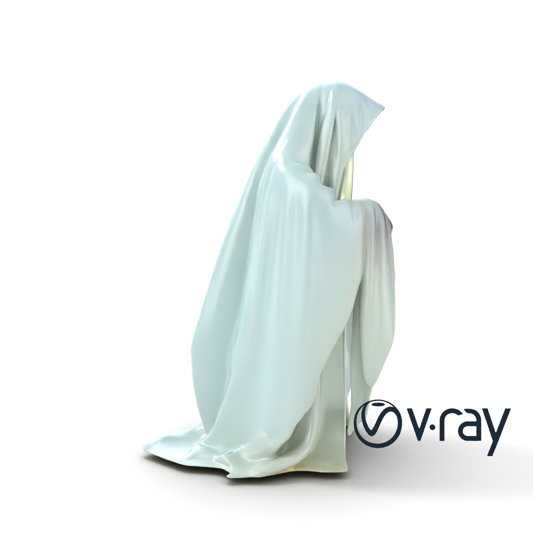 Ethereal Ghost with Flowing Sheet model pack Low-poly 3D model_14
