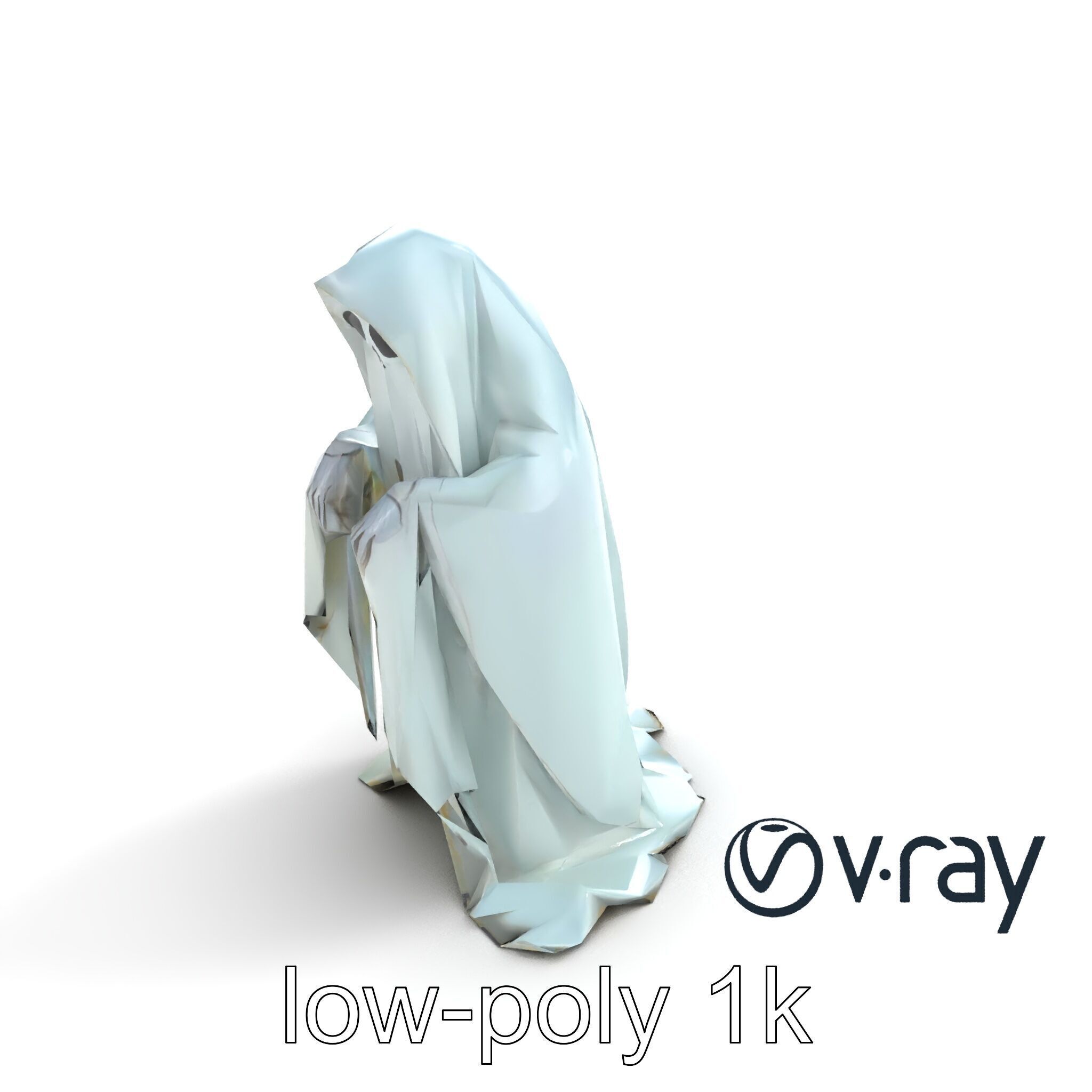 Ethereal Ghost with Flowing Sheet model pack Low-poly 3D model_5