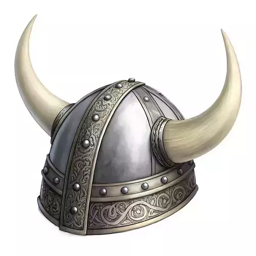 3D model Viking Warrior Battle Helmet Authentic Norse Horned Helmet VR ...