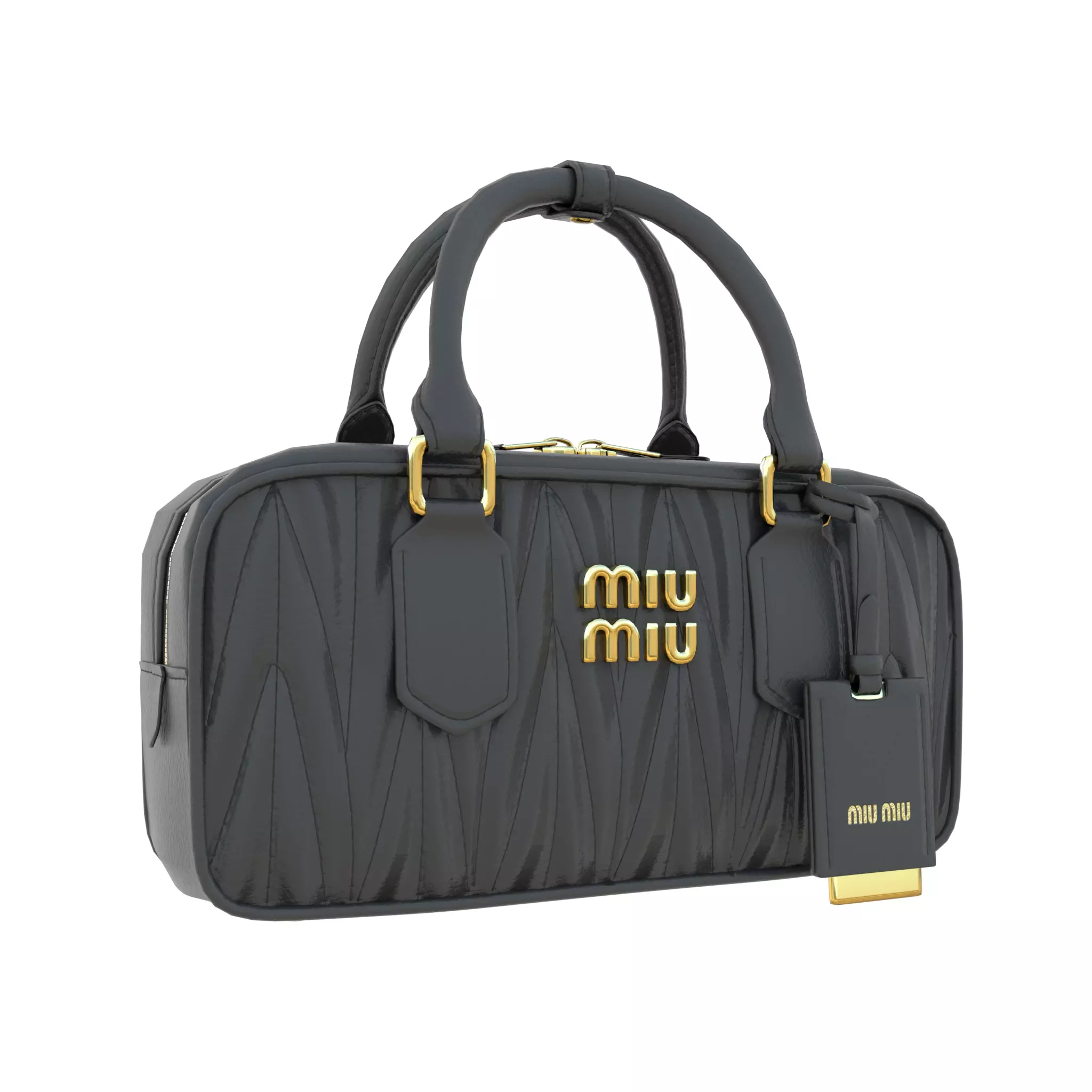 Arcadie matelasse nappa leather bag Black Low-poly 3D model
