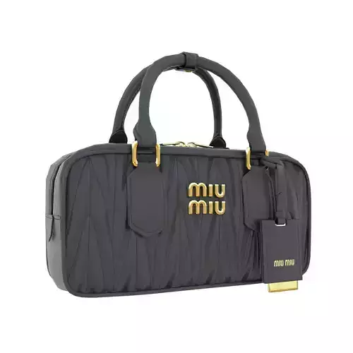 Arcadie matelasse nappa leather bag Black Low-poly 3D model