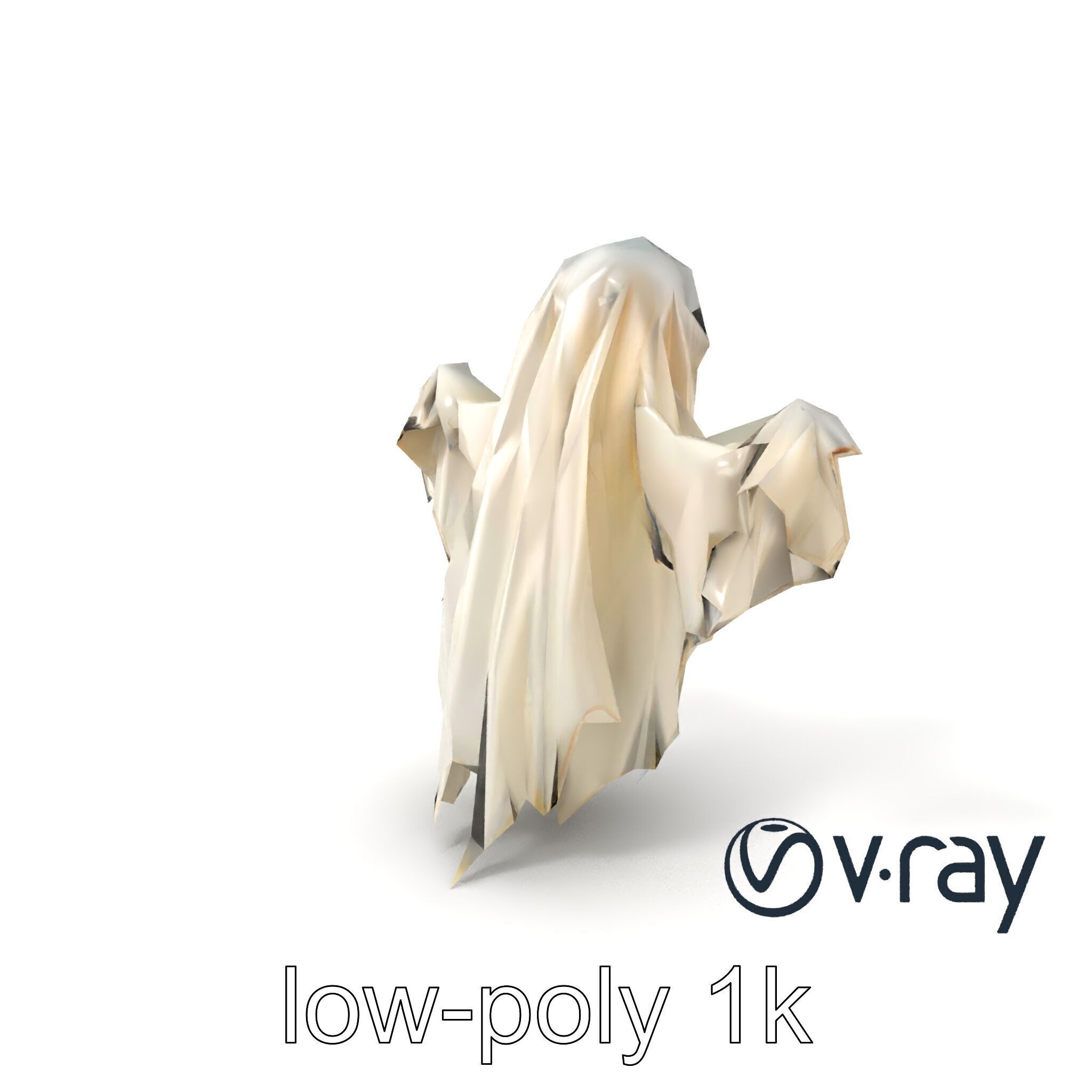 Ethereal Ghost Figure with Glowing Outline Model Pack Low-poly 3D model_2