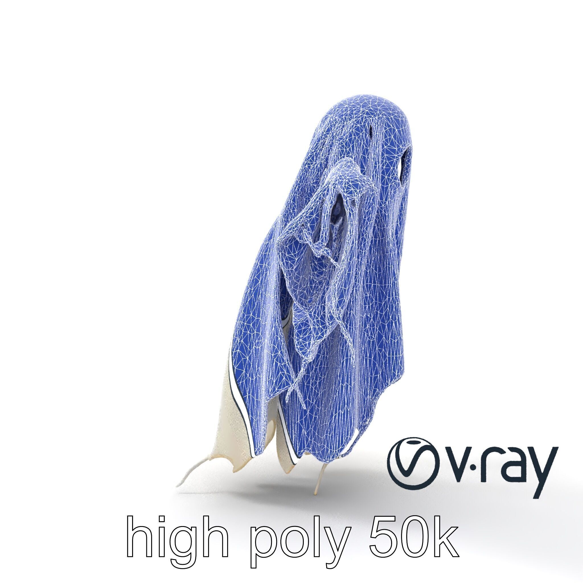 Ethereal Ghost Figure with Glowing Outline Model Pack Low-poly 3D model_31