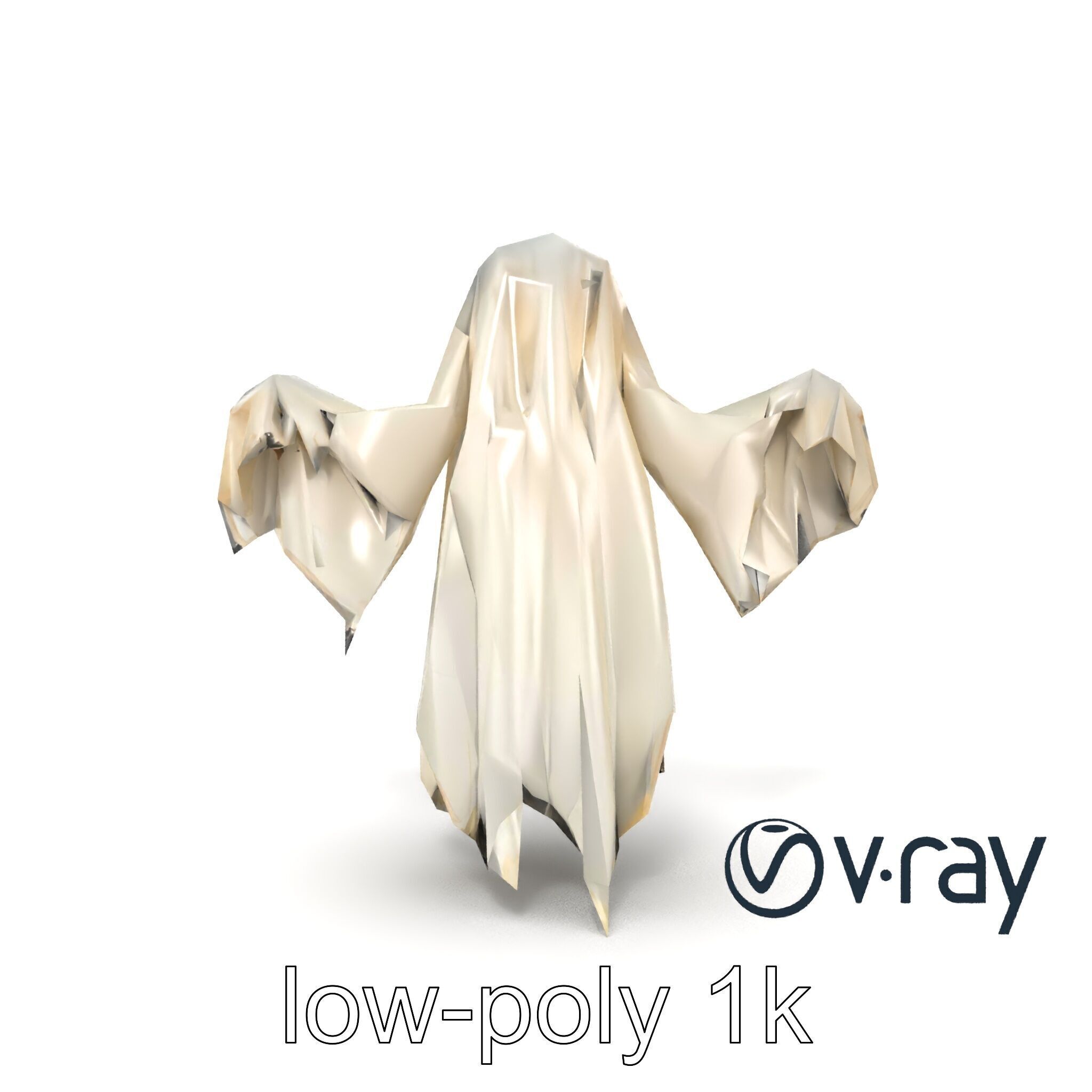 Ethereal Ghost Figure with Glowing Outline Model Pack Low-poly 3D model_27