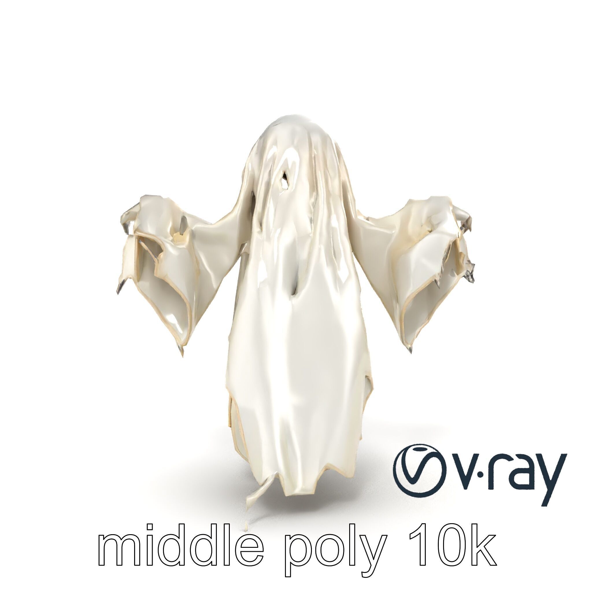 Ethereal Ghost Figure with Glowing Outline Model Pack Low-poly 3D model_16