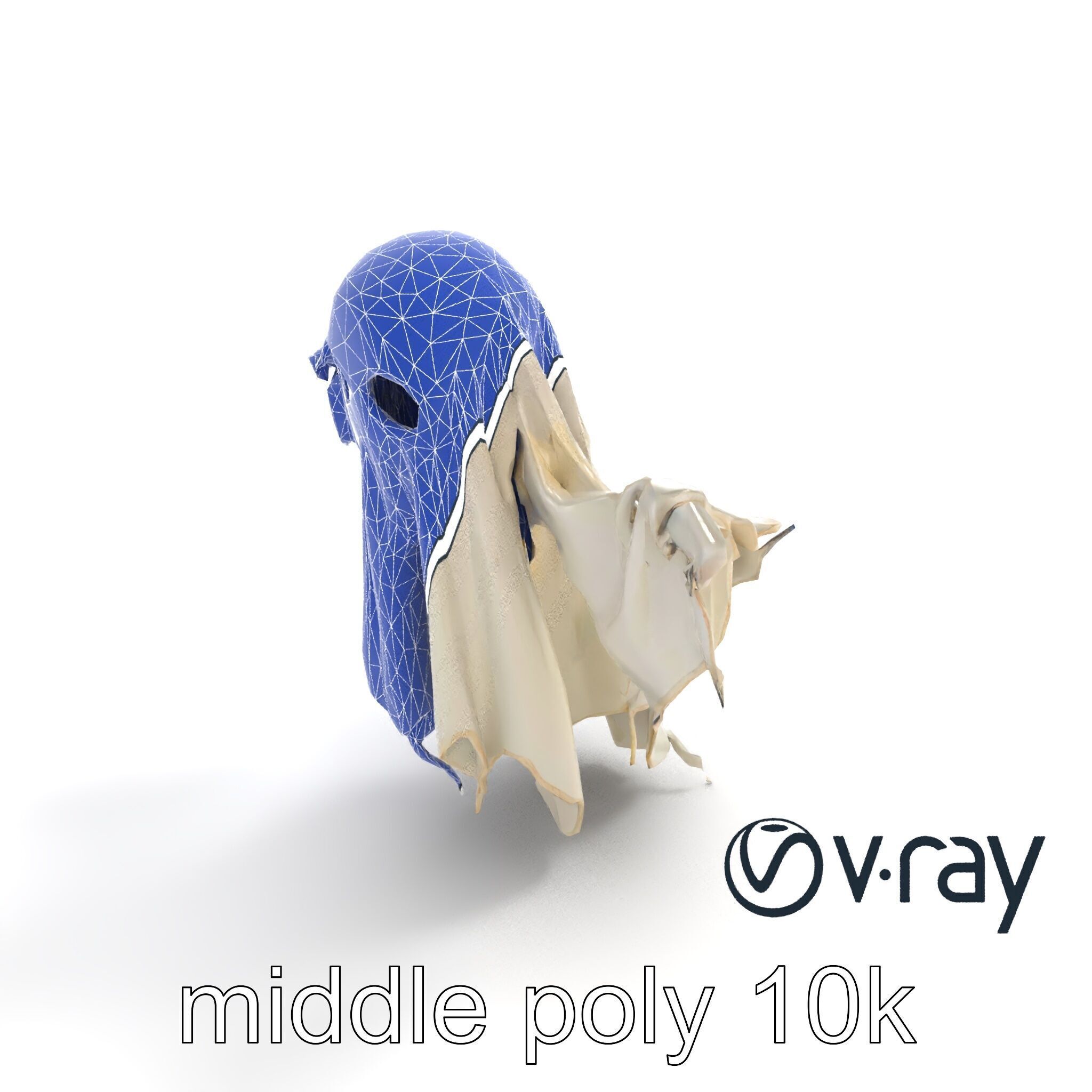 Ethereal Ghost Figure with Glowing Outline Model Pack Low-poly 3D model_28