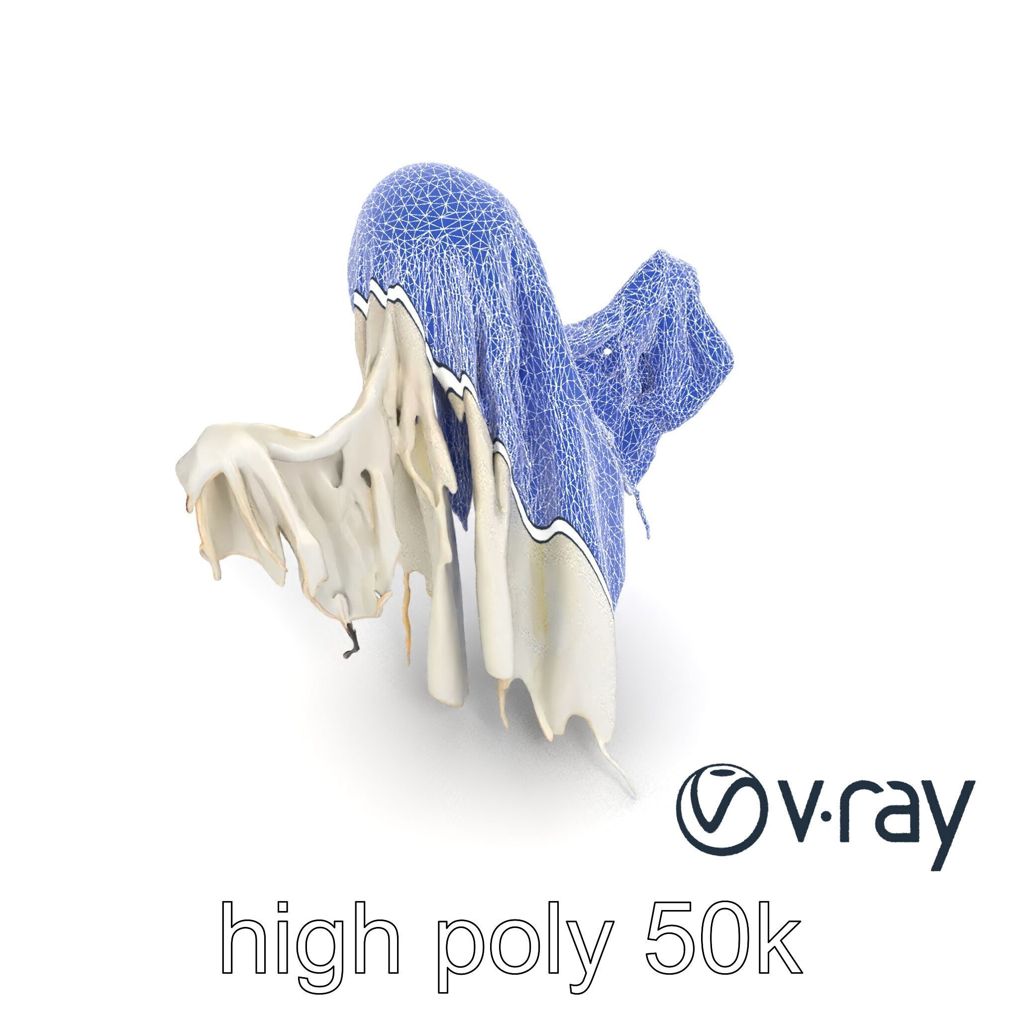 Ethereal Ghost Figure with Glowing Outline Model Pack Low-poly 3D model_30